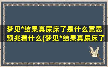 梦见*结果真尿床了是什么意思 预兆着什么(梦见*结果真尿床了代表什么？解析与预兆！)